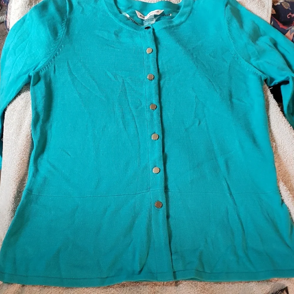 Bianca Nygard Turquoise Women's Cardigan Sweater - Picture 3 of 9